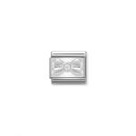 Silvershine White Bow Link