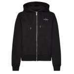 Calvin Klein Womens Monologo French Terry Hoodie In Black - Black L