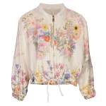 Word Spring Flower Print Bomber - Cream Free