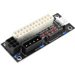 ADD2PSU 4 In 1 Power Supply Connector - Molex 4PIN SATA ATX 6PIN 4PIN Dual Psu Adapter With Power LED Black