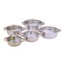 Condere 10 Pieces Stainless-steel Pot Set Glass Lid - 16-24CM
