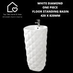 White Diamond One Piece Floor Standing Basin - 420 X 820MM