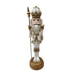 Goldair Gold And White Nutcracker With Staff 34CM