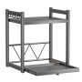 2-TIER Microwave & Oven Countertop Storage Rack W/hooks