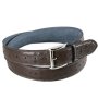 Via La Moda Premium 40MM Ostrich Leather Belt - Brown 120CM