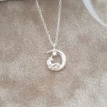Katinka 925 Sterling Silver Dainty Unicorn Moon Necklace 10X12MM 45CM Chain