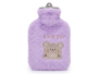 1L Hot Water Bottle With Bear Face Design Cosy Plush Cover Water-fill