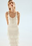 Fine-knit Button-front Vest Top - Cream