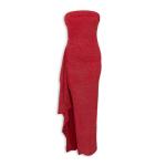Red Sparkle Pleat Maxi Dress