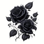 Chic Black Rose Heat Transfer Patches - Durable & Washable Decals For Backpacks Hats T-shirts 1 2 3PCS Options