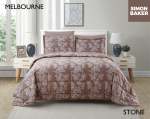Simon Baker Melbourne Comforter - Stone Various Sizes - Queen - 250CM X 250CM + 2 Pillowcases 50CM X 70CM + 5CM Stone