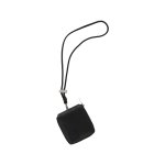 Small Patch Zip Wallet -black