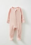 Cotton On Organic Pointelle Zip Romper - Zephyr Marle vanilla Stripe