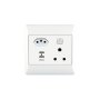 1X16A + 1 Euro + USB Socket Outlet 4X4 With White Cover