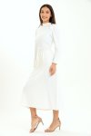Ladies Alina Long Sleeve Frill Neck Midaxi Dress