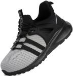 Yolark Boys Girls Sneakers For Kids Non-slip Tennis Shoes Fashion Lightweight Breathable Running Sport Athletic Big Size 4 Black