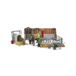 Bruder Toys Bruder Bworld Cow And Calf Barn With Farmer