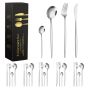 24 Piece Stainless Steel Cutlery Flatware Sets Knife Fork Spoon Sets
