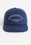 Text-motif Twill Cap - Dark Blue & Greenwich