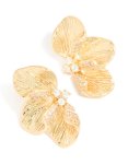 Goldair Gold Plated Cubic Zirconia Half Flower Stud Earrings