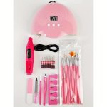 10-IN-1 Nail Art Tools Kit Includes Nail Lamp Uv Gel Dryer Nail Polish Cuticle Remover Pusher Toe Separators Ideal Manicure Set