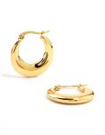 Waterproof Gold Plated Stainless Steel Oblong Hoop Earrings