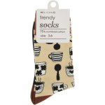 Clicks Trendy Socks Brown & Khaki With Cup 3-6