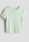 Ribbed Cotton Jersey Top - Light Green
