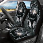 Upgrade Your Car Interior With A Stylish Denim Wolf Print Universal Seat Cover