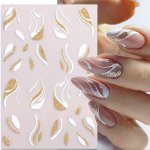 Nail Sticker French Line Nail Art Stickers Self-adhesive Nail Decals 3D Golden Silver Glitter Line Transfer Slider Nail Art Deco