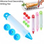 4PCS Silicone Cake Decorating Pen Set With 4 Tips - Versatile Food Writing Tool For Chocolate Ice Cream & Pastry - Perfect For B