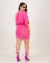 Short Sleeve Satin Formal Dress Pink MINI - Pink / S