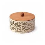 Calligraphy Design 20CM Wooden Dessert Server Cream