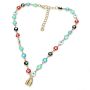 Colorful Evil Eye & Lock Pendant Choker