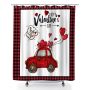 Truck Valentine's Day Bath Curtain 180X180CM Polyester Shower Curtain