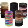 50 Pcs Elastics Hair Ties Seamless High Elastic Cotton Stretch Hair Ties Ponytail Holders No Tangle Hair Bands Accessories