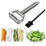 Sunkuka Potato Apple Vegetable Peeler Julienne Peeler For Kitchen - 3 In 1 Y Peeler For Fruit Veggie Carrot Cucumber Zucchini Sh
