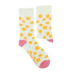 Adult White Anklet Socks W Yellow Clouds - Factory Plaza