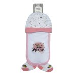 Every Baby 100% Cotton Burp Cloth Hat & Sock Set - Stars
