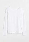 Long-sleeved Jersey Top - White I