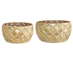 Metal Round Planter Set Of 2