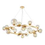 Bubble Pendant Chandelier 20 Light Gold