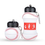 Kids Collapsible Silicone Water Bottle - Baseball