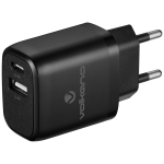 Volkano Cupla Series 5V 2.4A 12W Dual Usb-a & Usb-c Wall Charger - Black VK-8041-BK V2