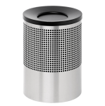 Full Steel Litter Bin – Wide – Square Punch – Swivel Funnel Top Lid And Bin Liner – 771SS