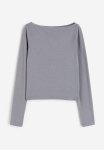 Boat-neck Jersey Top - Grey