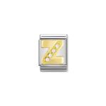 Composable Big Link Letter Z In Gold With Stones