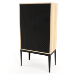 Holly Drinks Cabinet Steel Doors - White Oak