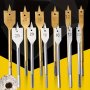 6pcs Spade Drill Bit Set Hole Opener Carpentry Flat Drill Titanium-plated Set Multi-specification Flat Drill Wood Board Hole Opener
