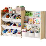 Kids Toy Storage Organizer Toy Organizer With 4 Tier Bookshelf Toy Storage With Shelf And 8 Toy Bins Kids Bookshelf And Toy Stor